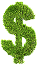 dollar sign made from grass graphic